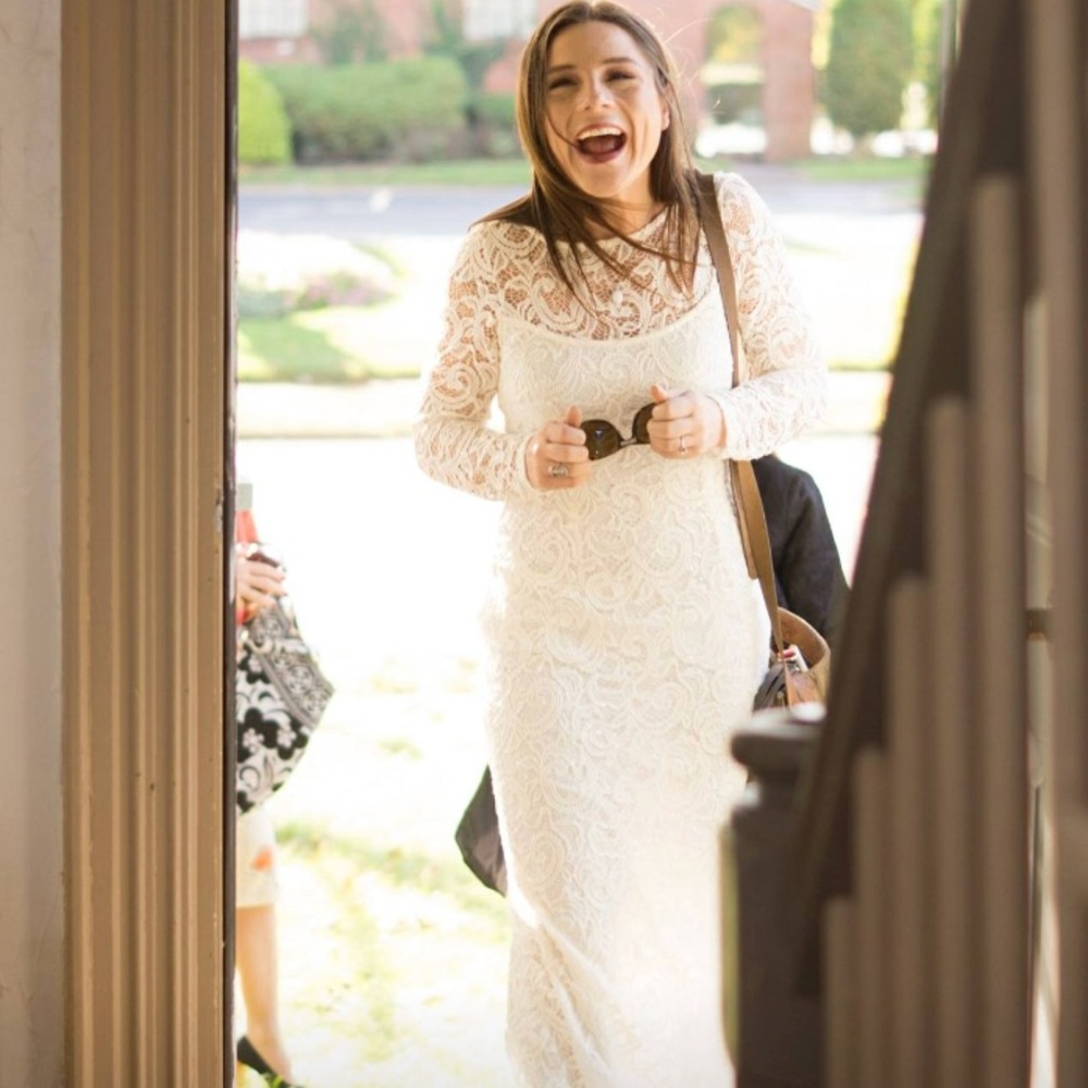 Rare Ivory Lace, illusion sleeve dress